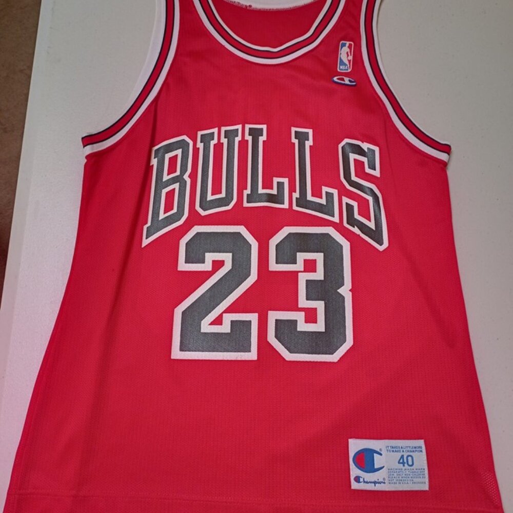 Champion Michael Jordan Chicago Bulls NBA Basketball Jersey Adult Medium 40